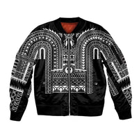 Philippines Igorot Tribal Art Tattoo Black Sleeve Zip Bomber Jacket - Polynesian Pride