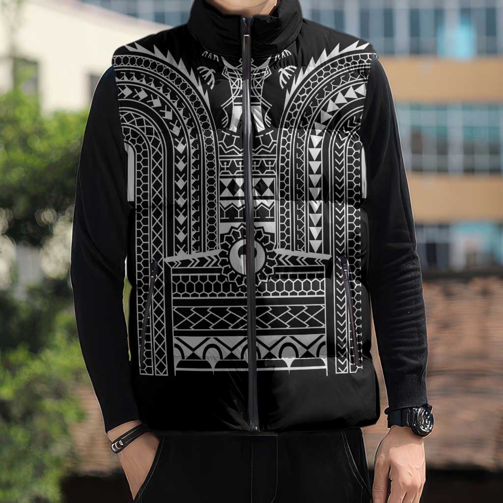 Philippines Igorot Tribal Art Tattoo Black Sleeveless Puffer Jacket - Polynesian Pride