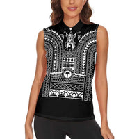 Philippines Igorot Tribal Art Tattoo Black Women Sleeveless Polo Shirt - Polynesian Pride