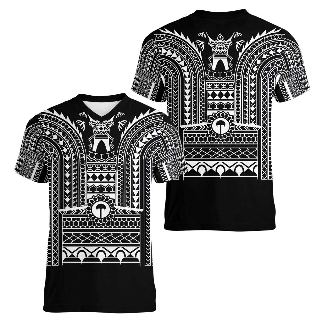 Philippines Igorot Tribal Art Tattoo Black Women V-Neck T-Shirt - Polynesian Pride