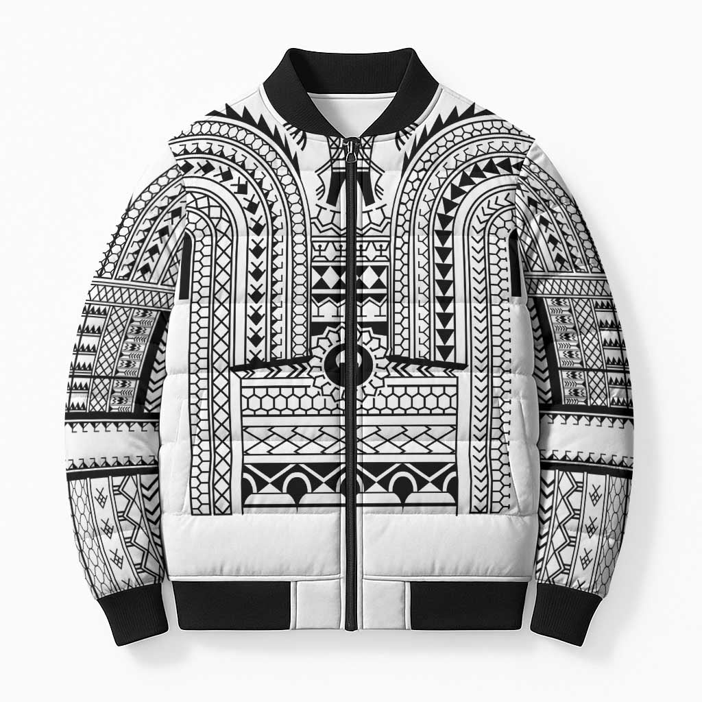 Philippines Igorot Tribal Art Tattoo White Bomber Puffer Jacket - Polynesian Pride