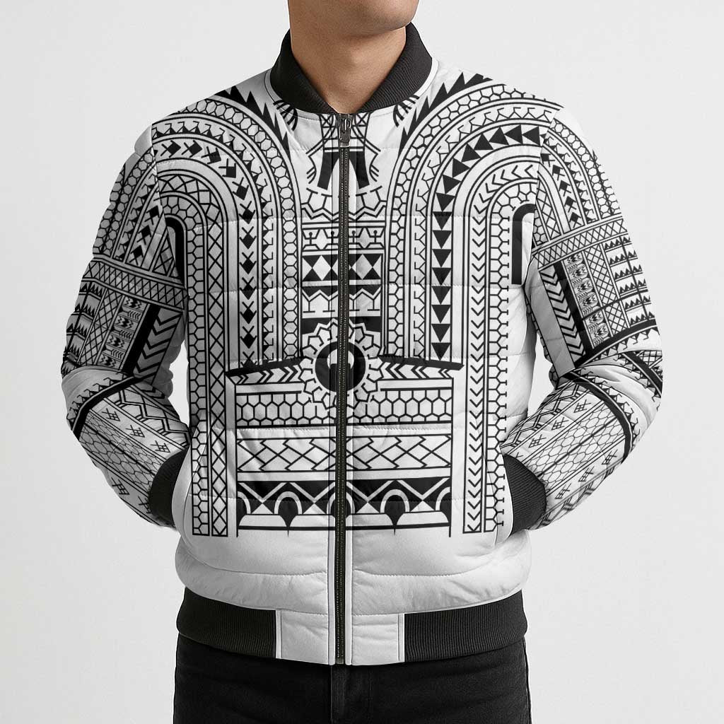 Philippines Igorot Tribal Art Tattoo White Bomber Puffer Jacket - Polynesian Pride