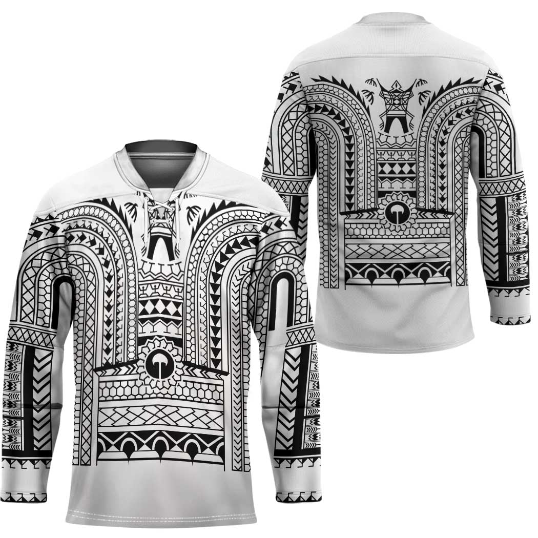 Philippines Igorot Tribal Art Tattoo White Hockey Jersey - Polynesian Pride