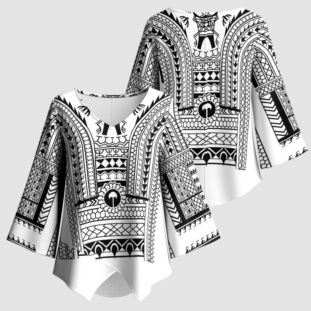 Philippines Igorot Tribal Art Tattoo White Kimono Sleeve Blouse - Polynesian Pride