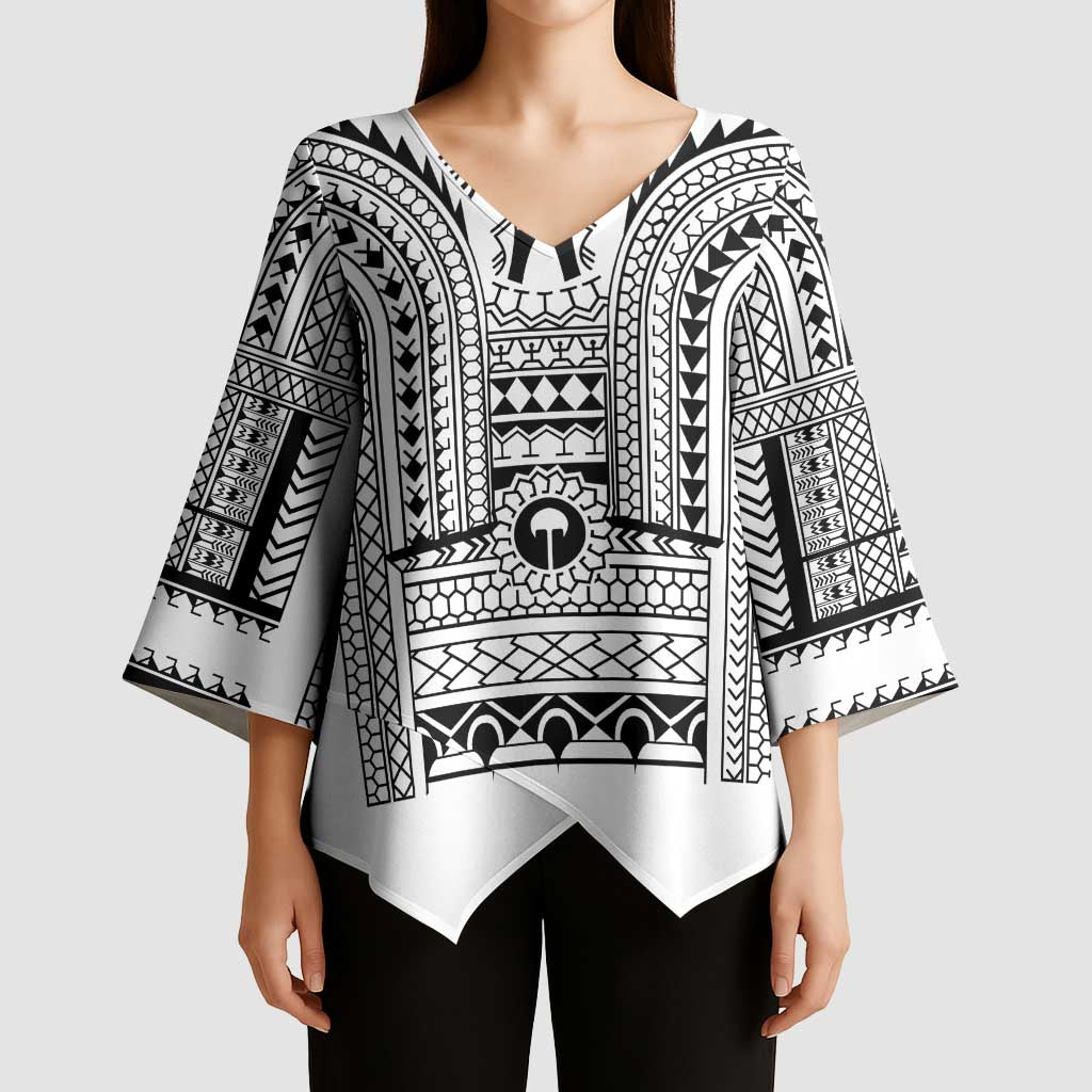 Philippines Igorot Tribal Art Tattoo White Kimono Sleeve Blouse - Polynesian Pride