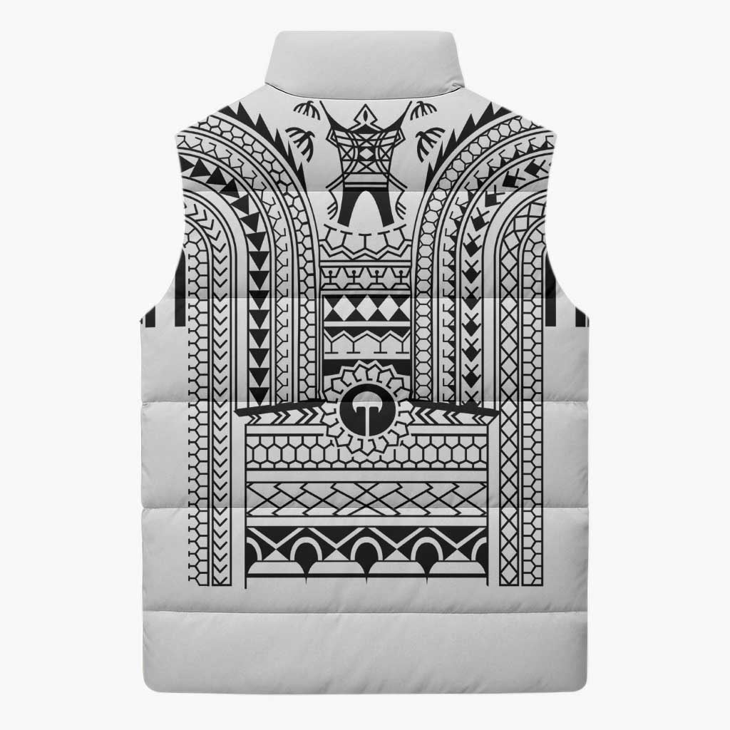 Philippines Igorot Tribal Art Tattoo White Sleeveless Puffer Jacket - Polynesian Pride