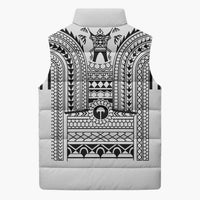 Philippines Igorot Tribal Art Tattoo White Sleeveless Puffer Jacket - Polynesian Pride