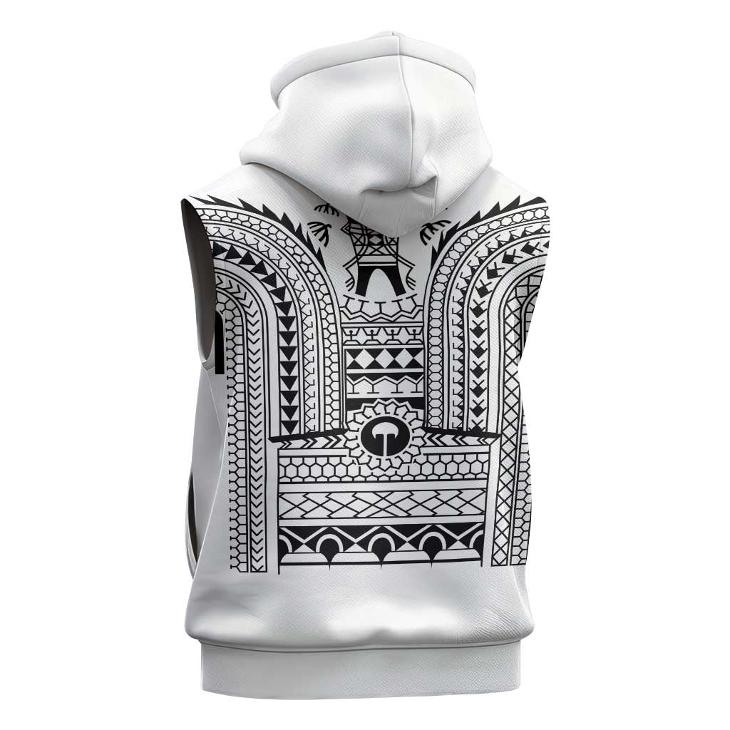 Philippines Igorot Tribal Art Tattoo White Sleeveless Zip Hoodie - Polynesian Pride