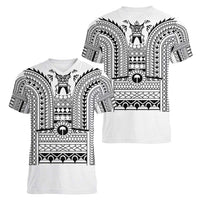 Philippines Igorot Tribal Art Tattoo White Women V-Neck T-Shirt - Polynesian Pride
