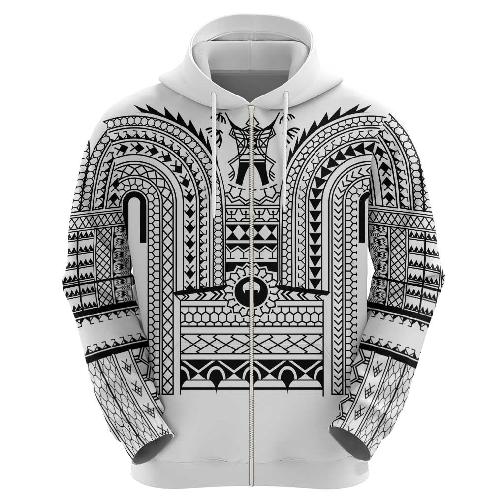 Philippines Igorot Tribal Art Tattoo White Zip Hoodie - Polynesian Pride
