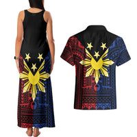 Philippines Sun Star Couples Matching Tank Maxi Dress and Hawaiian Shirt Igorot Tribal Inspiration - Polynesian Pride