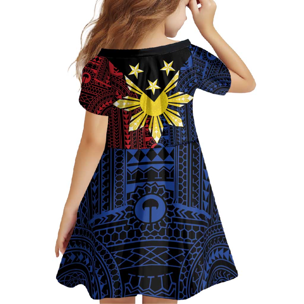 Philippines Sun Star Family Matching Long Sleeve Bodycon Dress and Hawaiian Shirt Igorot Tribal Inspiration - Polynesian Pride