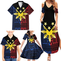Philippines Sun Star Family Matching Summer Maxi Dress and Hawaiian Shirt Igorot Tribal Inspiration - Polynesian Pride