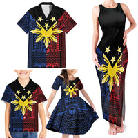 Philippines Sun Star Family Matching Tank Maxi Dress and Hawaiian Shirt Igorot Tribal Inspiration - Polynesian Pride
