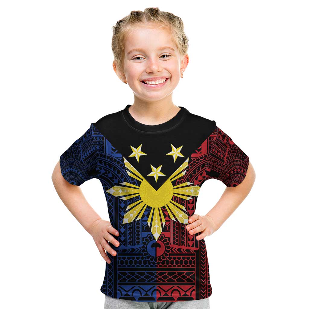 Philippines Sun Star Kid T Shirt Igorot Tribal Inspiration LT05 Black - Polynesian Pride