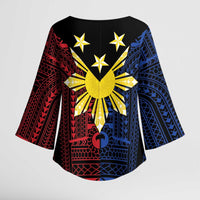 Philippines Sun Star Kimono Sleeve Blouse Igorot Tribal Inspiration - Polynesian Pride