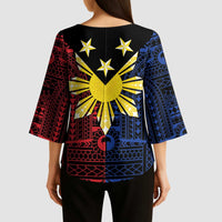 Philippines Sun Star Kimono Sleeve Blouse Igorot Tribal Inspiration - Polynesian Pride