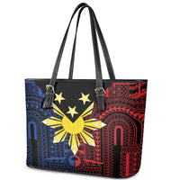 Philippines Sun Star Leather Tote Bag Igorot Tribal Inspiration LT05 - Polynesian Pride
