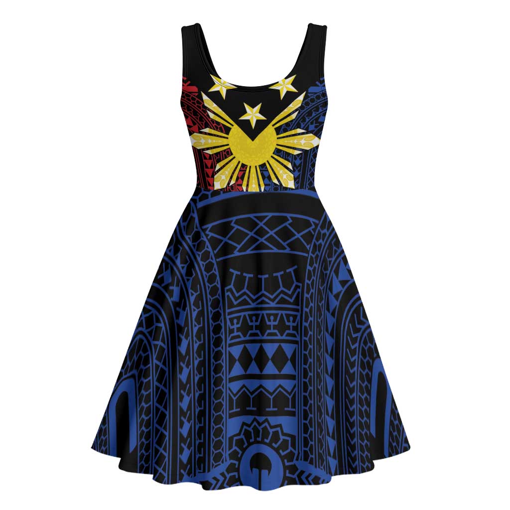 Philippines Sun Star Midi Dress Igorot Tribal Inspiration - Polynesian Pride
