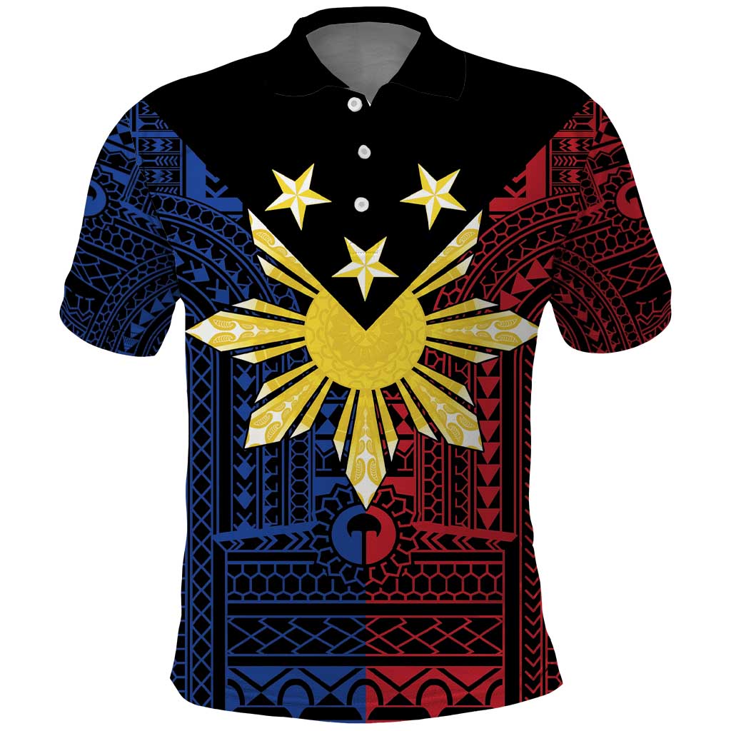 Philippines Sun Star Polo Shirt Igorot Tribal Inspiration - Polynesian Pride