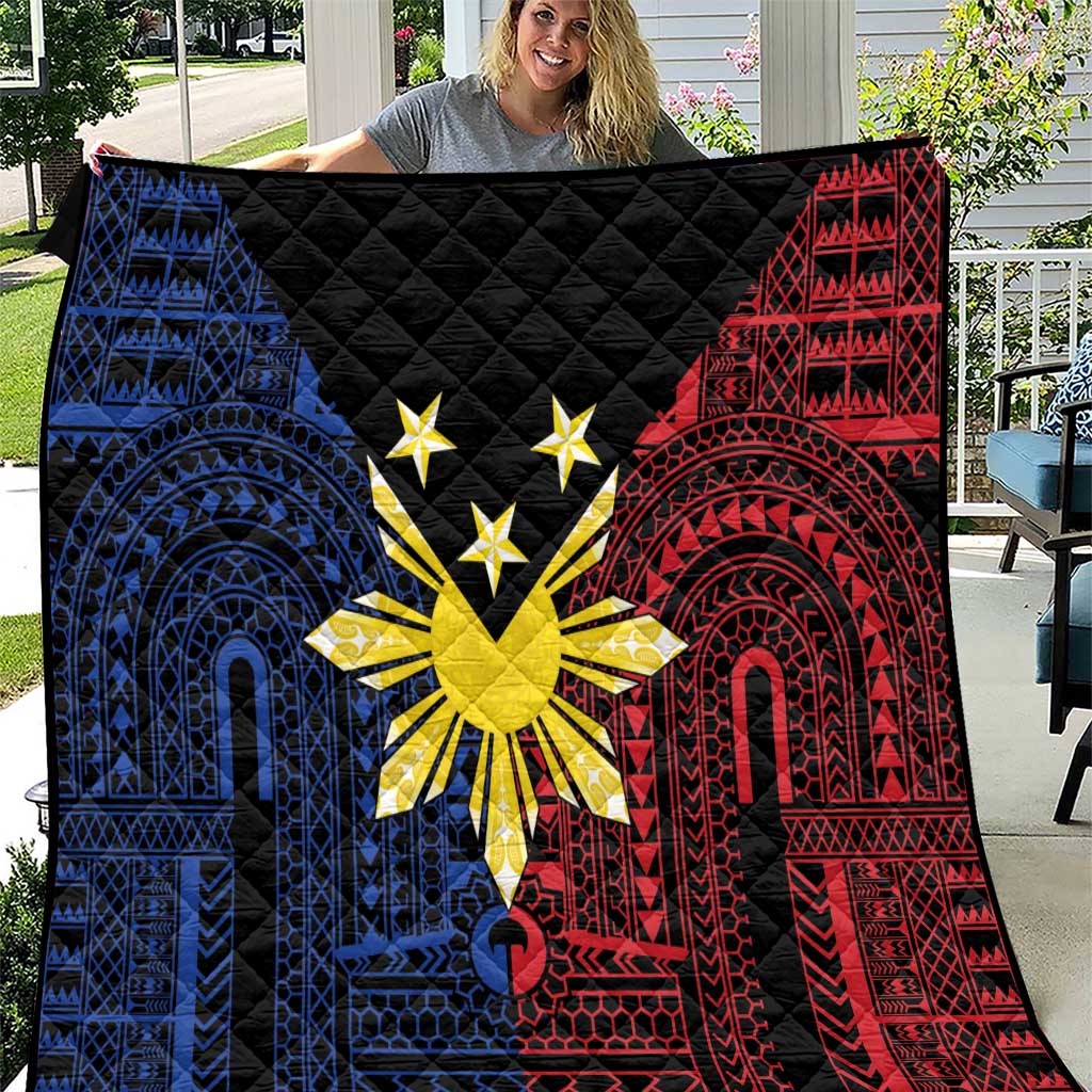 Philippines Sun Star Quilt Igorot Tribal Inspiration LT05 Black - Polynesian Pride