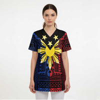 Philippines Sun Star Scrub Top Igorot Tribal Inspiration - Polynesian Pride