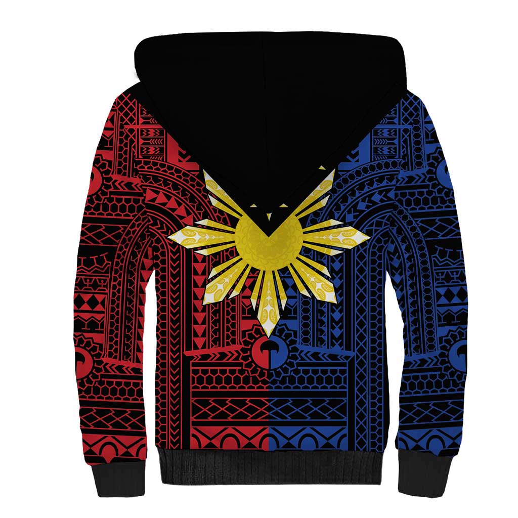 Philippines Sun Star Sherpa Hoodie Igorot Tribal Inspiration - Polynesian Pride