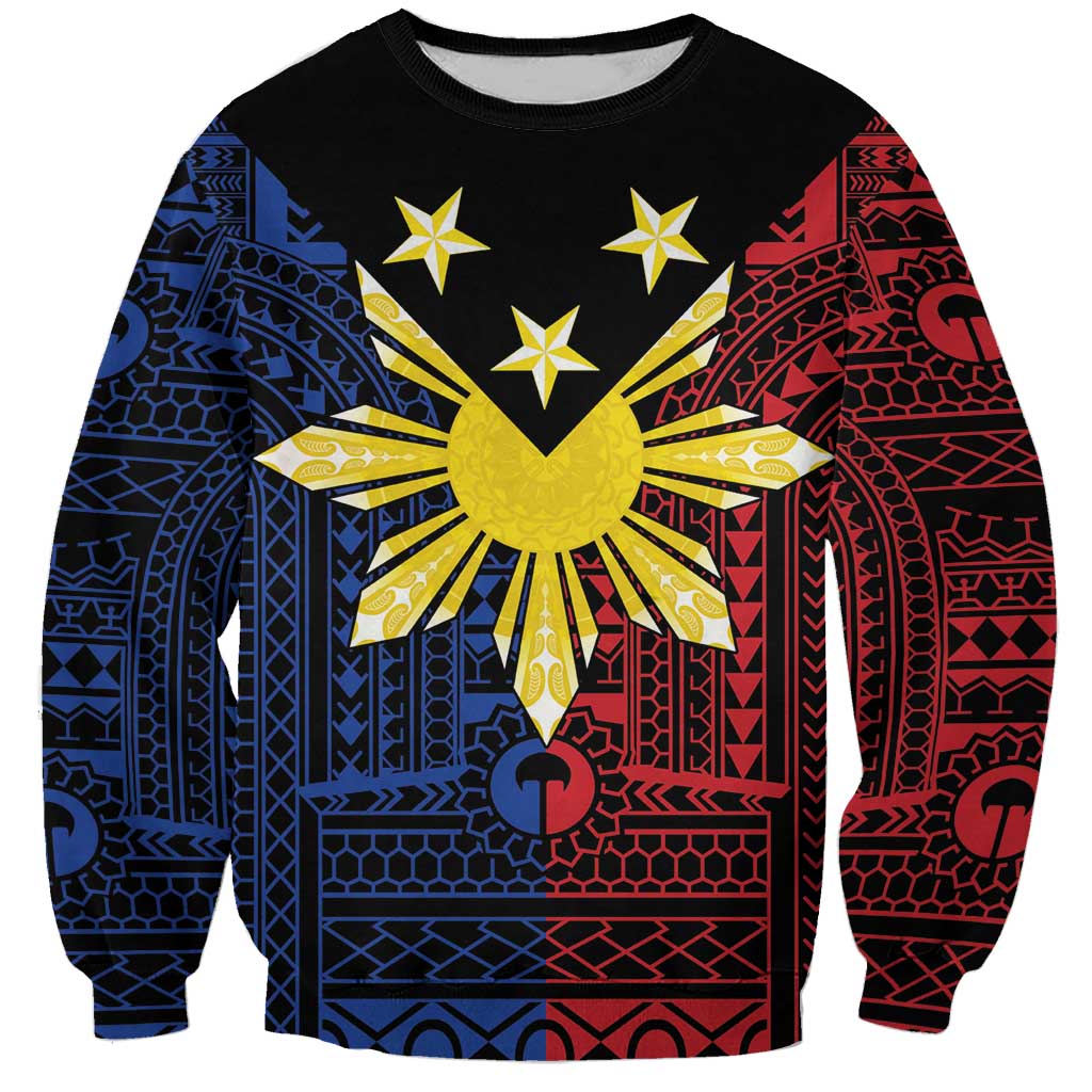 Philippines Sun Star Sweatshirt Igorot Tribal Inspiration LT05 Unisex Black - Polynesian Pride