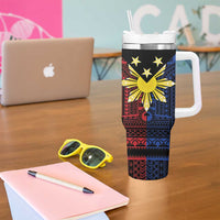 Philippines Sun Star Tumbler With Handle Igorot Tribal Inspiration - Polynesian Pride