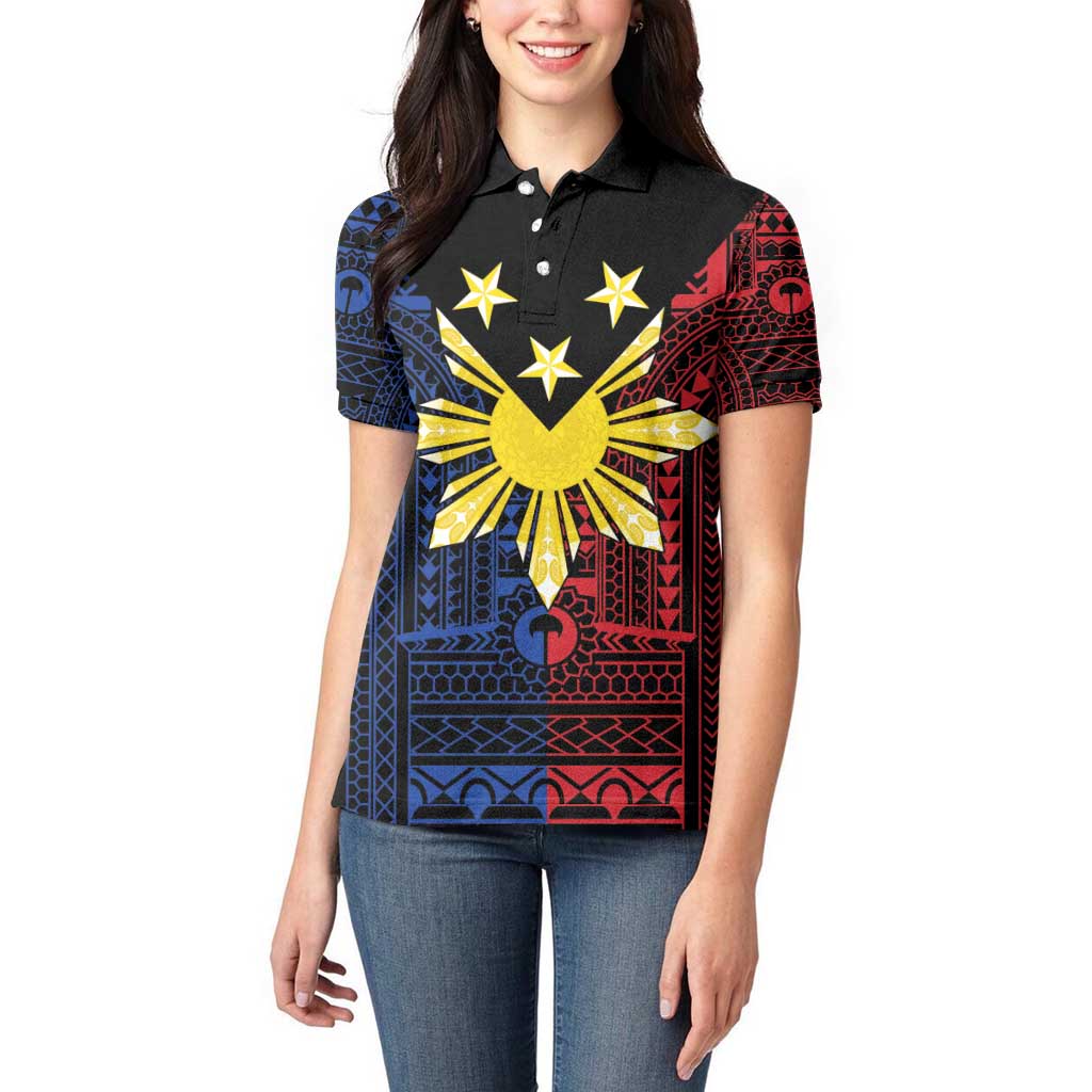 Philippines Sun Star Women Polo Shirt Igorot Tribal Inspiration - Polynesian Pride
