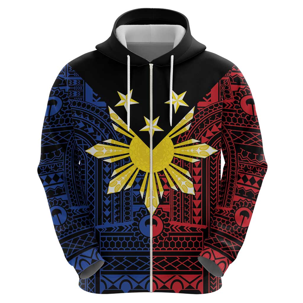 Philippines Sun Star Zip Hoodie Igorot Tribal Inspiration - Polynesian Pride
