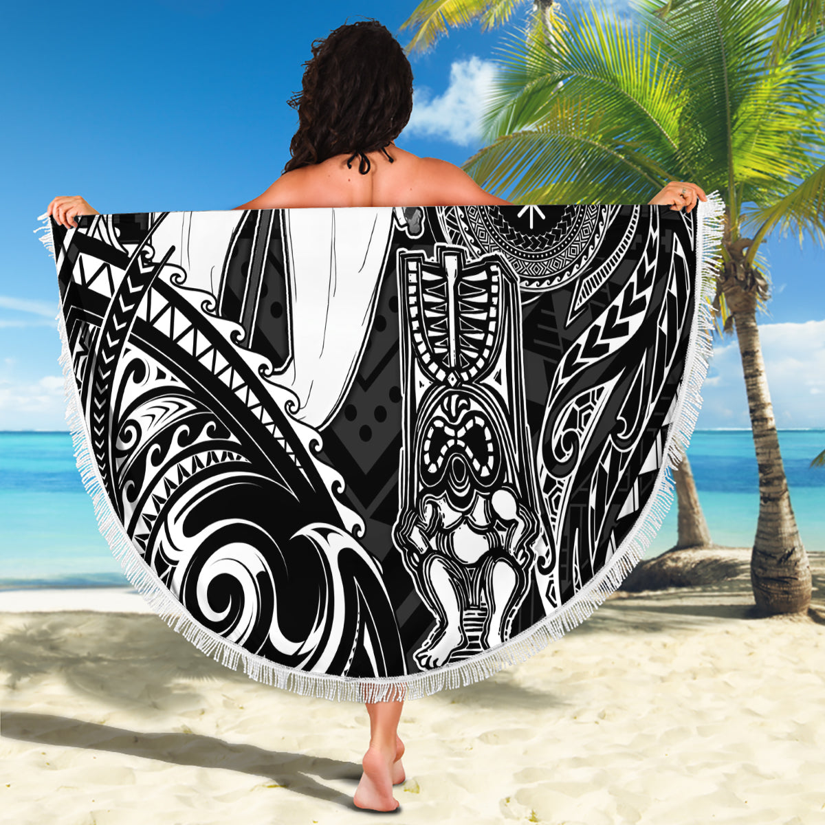 Hawaii Makahiki Season Beach Blanket Akua Loa Polynesian Pattern LT05 - Wonder Print Shop