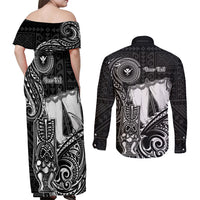 Personalized Hawaii Makahiki Season Couples Matching Off Shoulder Maxi Dress and Long Sleeve Button Shirts Akua Loa Polynesian Pattern LT05 - Polynesian Pride