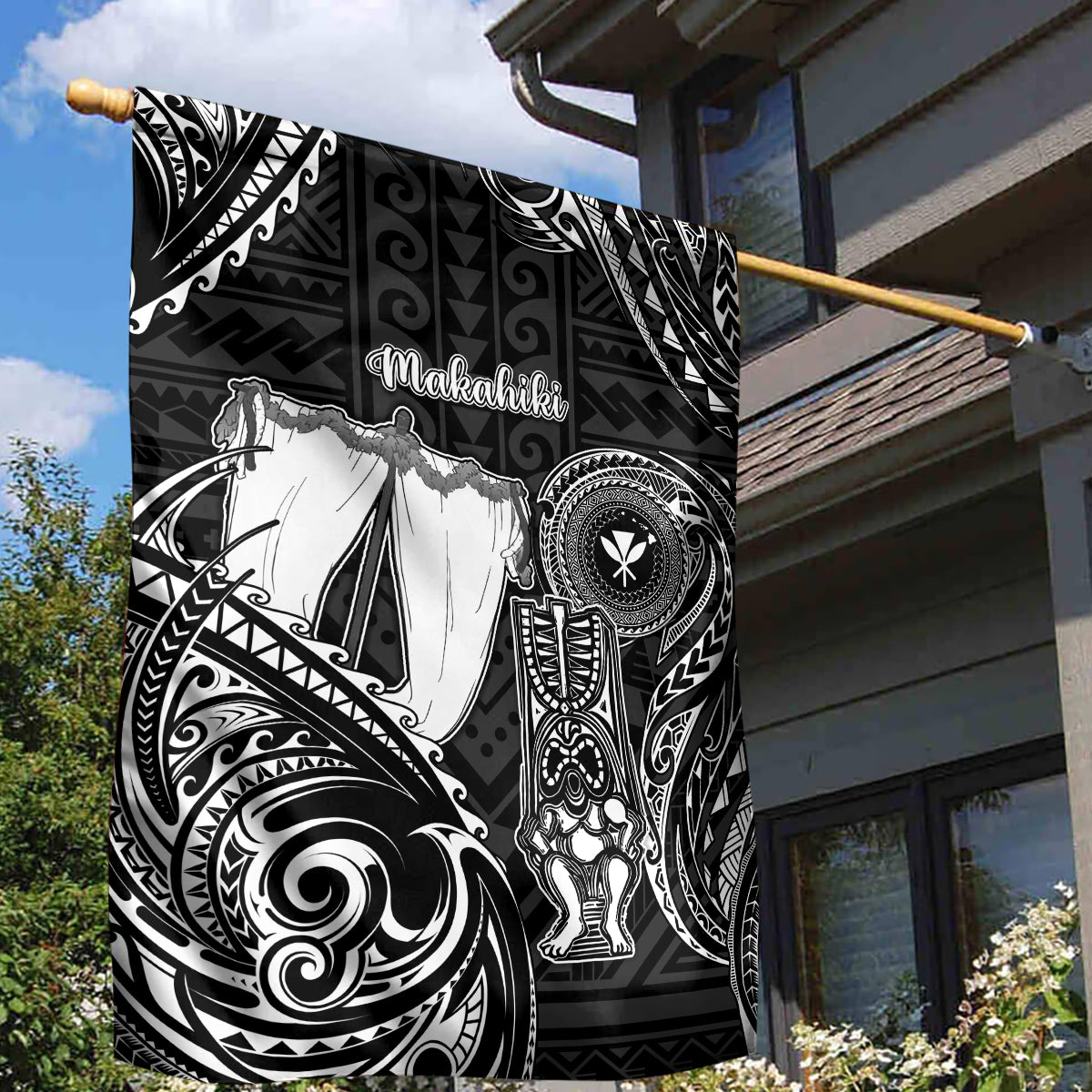 Hawaii Makahiki Season Garden Flag Akua Loa Polynesian Pattern LT05 - Polynesian Pride