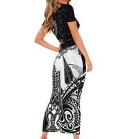 Personalized Hawaii Makahiki Season Short Sleeve Bodycon Dress Akua Loa Polynesian Pattern LT05 - Polynesian Pride
