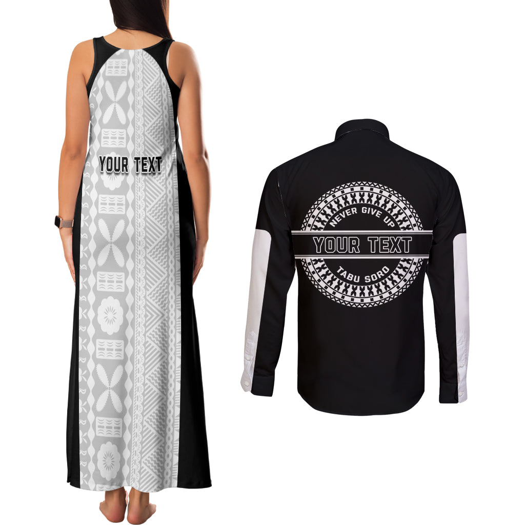 Personalized Fiji Obstacle Race 2023 Couples Matching Tank Maxi Dress and Long Sleeve Button Shirts Never Give Up LT05 - Polynesian Pride