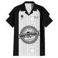 Personalized Fiji Obstacle Race 2023 Family Matching Off Shoulder Long Sleeve Dress and Hawaiian Shirt Never Give Up LT05 Dad's Shirt - Short Sleeve Black - Polynesian Pride