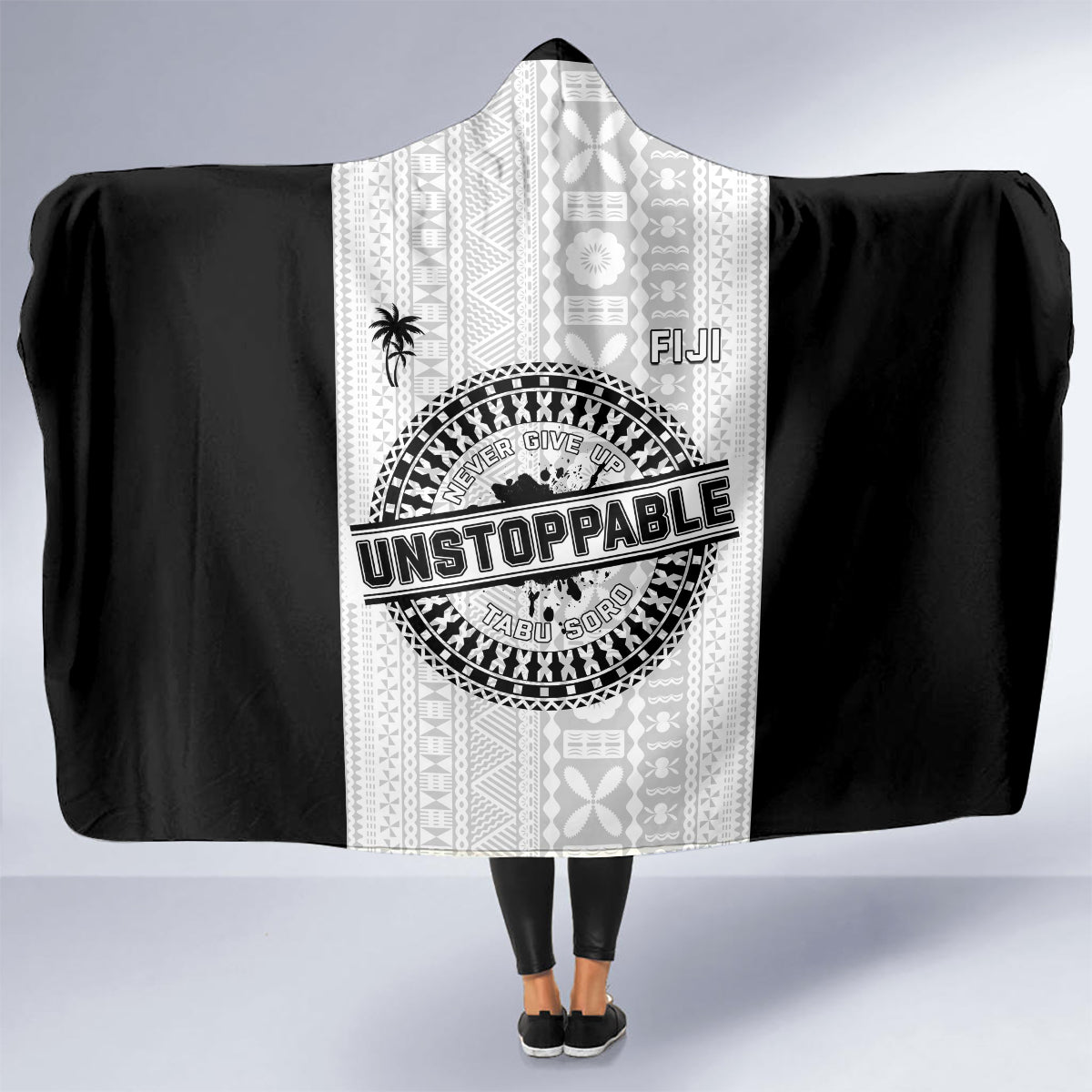 Fiji Obstacle Race 2023 Hooded Blanket Never Give Up LT05 - Polynesian Pride