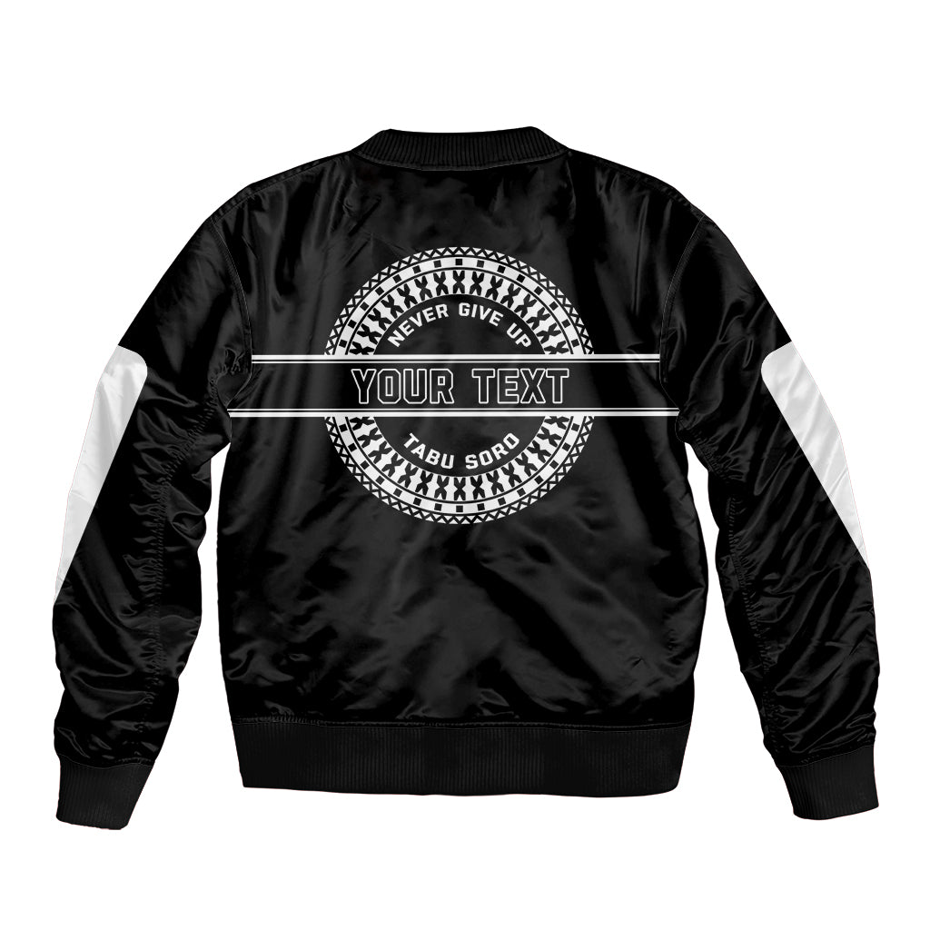 Personalized Fiji Obstacle Race 2023 Sleeve Zip Bomber Jacket Never Give Up LT05 - Polynesian Pride