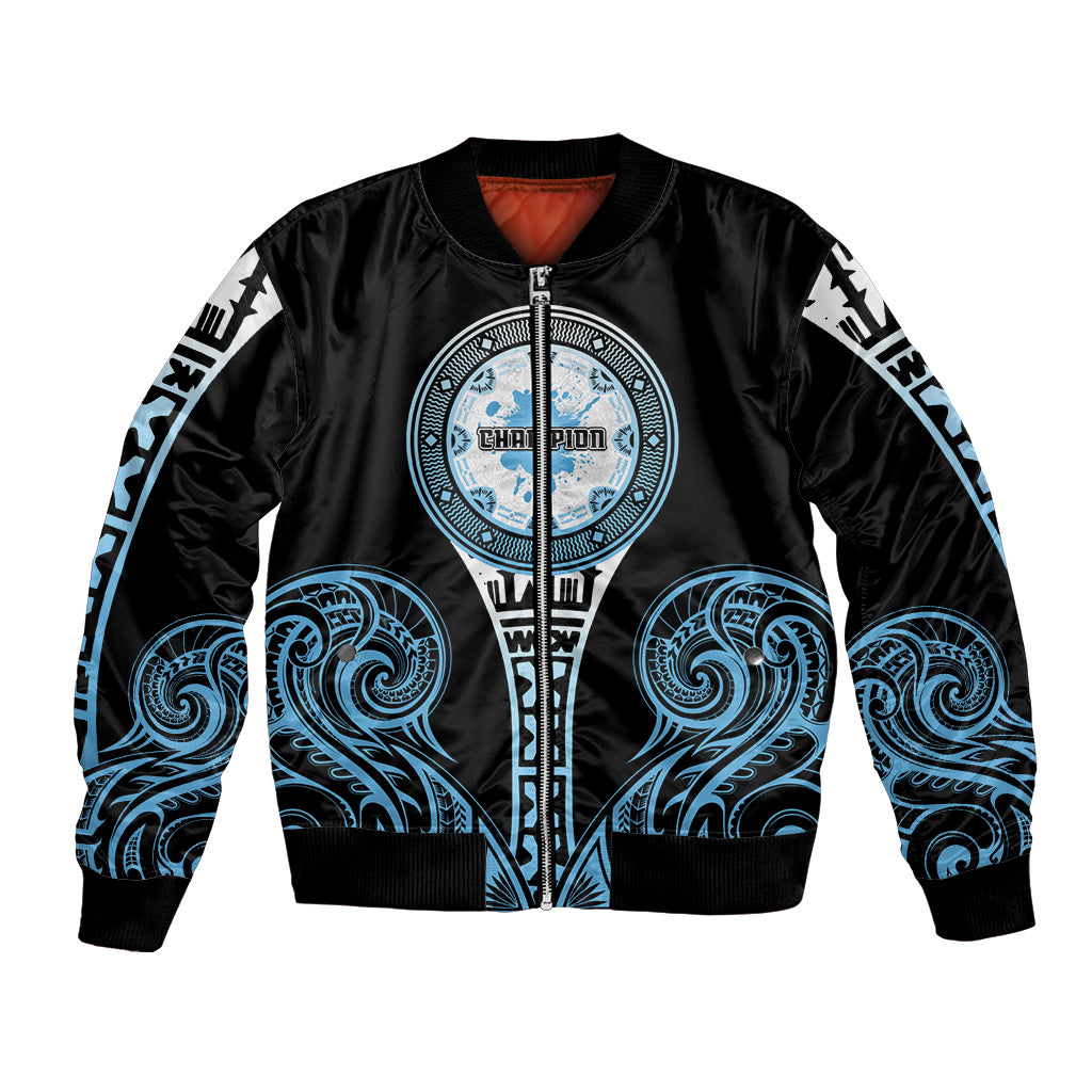 Personalized Fiji Obstacle Race 2023 Bomber Jacket Go Champion LT05 Unisex Blue - Polynesian Pride