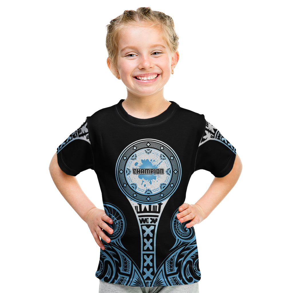 Personalized Fiji Obstacle Race 2023 Kid T Shirt Go Champion LT05 Blue - Polynesian Pride