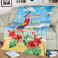 Hawaii Christmas Blanket Funny Macaw Parrot Tropical Vibe LT05 - Polynesian Pride