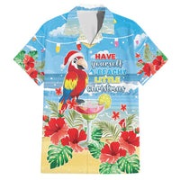 Hawaii Christmas Family Matching Short Sleeve Bodycon Dress and Hawaiian Shirt Funny Macaw Parrot Tropical Vibe