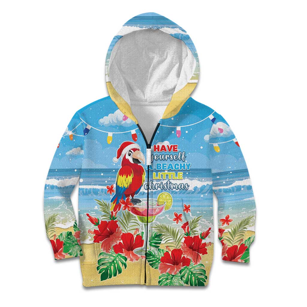 Hawaii Christmas Kid Hoodie Funny Macaw Parrot Tropical Vibe