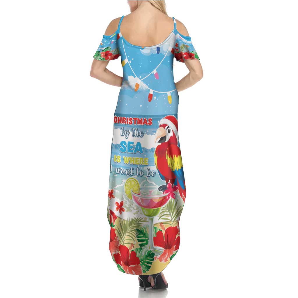 Hawaii Christmas Summer Maxi Dress Funny Macaw Parrot Tropical Vibe LT Hawaii Christmas Summer Maxi Dress Funny Macaw Parrot Tropical Vibe LT