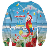 Hawaii Christmas Sweatshirt Funny Macaw Parrot Tropical Vibe