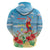Hawaii Christmas Zip Hoodie Funny Macaw Parrot Tropical Vibe