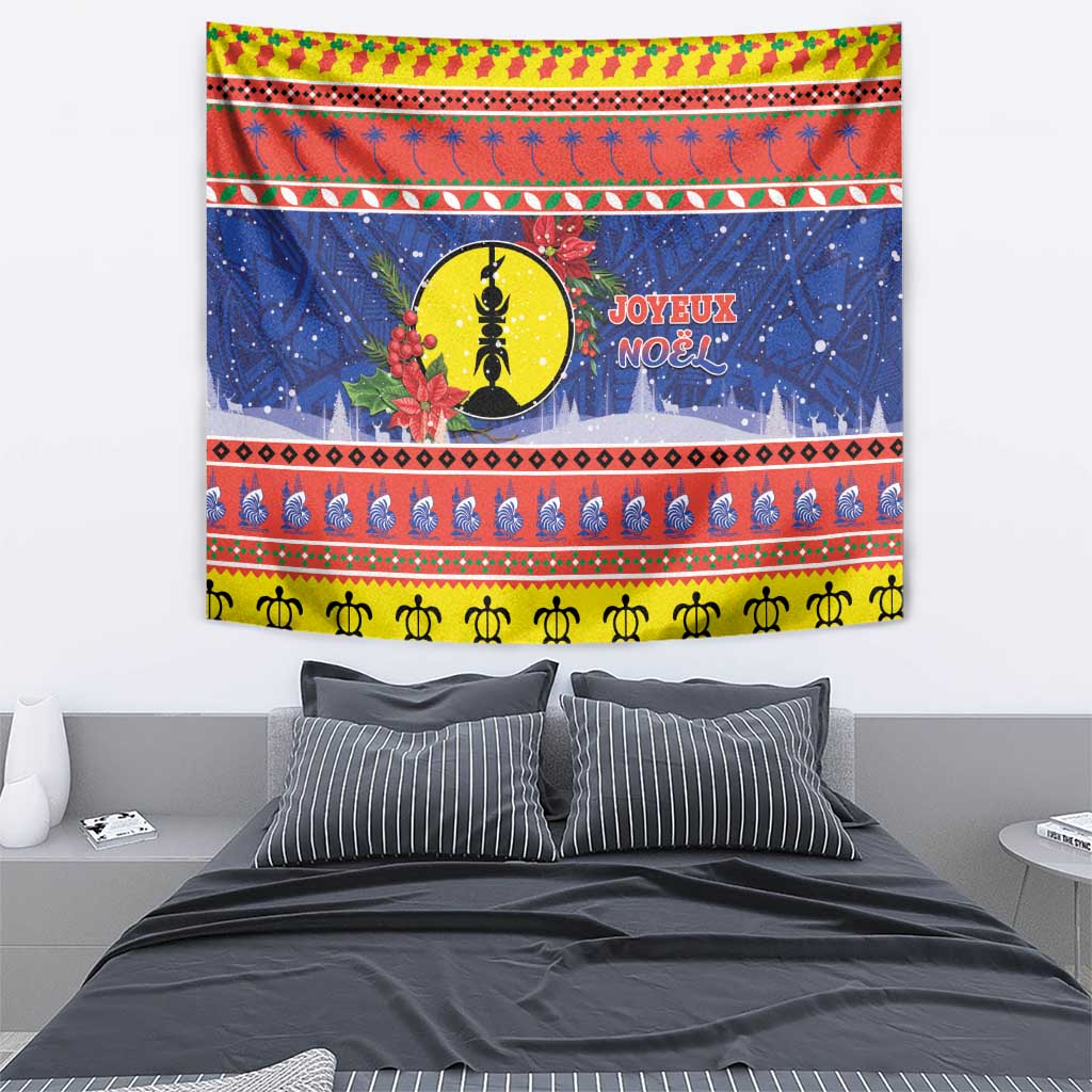 New Caledonia Christmas Tapestry Kanaky Poinsettia Joyeux Noel