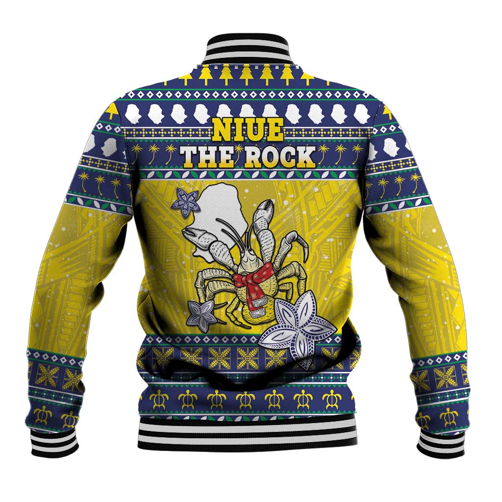 Niue The Rock Christmas Baseball Jacket Niuean Crab Monuina E Kilisimasi