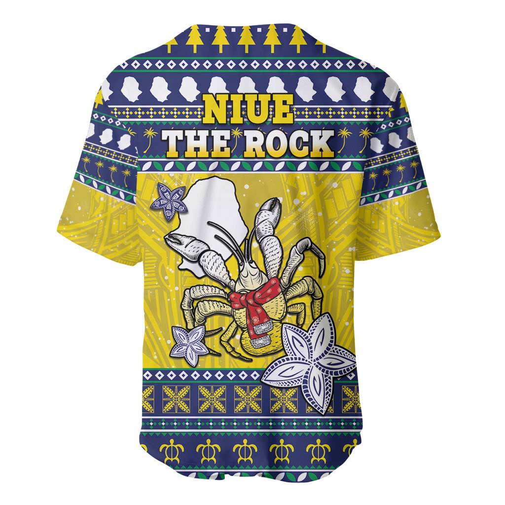 Niue The Rock Christmas Baseball Jersey Niuean Crab Monuina E Kilisimasi LT05 - Polynesian Pride